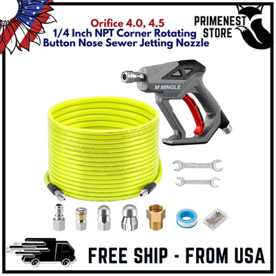 #ad Sewer Jetter Kit for Pressure Washer 100 FT with Power Washer Gun $59.86