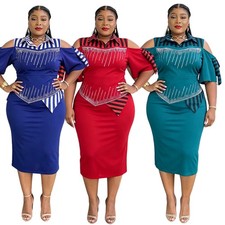 Plus Size Bodycon Abaya African Women Dashiki Kaftan Evening Ball Gown Long Robe