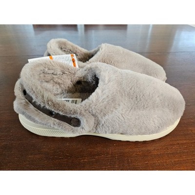 Crocs Classic Fur Sure Clogs Mens 11 Womens 13 Gray Faux Fur Lined Slippers Crocs Men main image 4