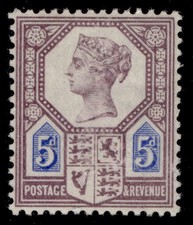 GB QV SG207a SPEC K36(2), 5d dull purple & bright blue DIE II, M MINT. Cat £42.