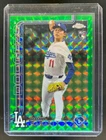 2025 Topps Chrome Roki Sasaki RC Green Geometric Refractor Rookie #45/99 Dodgers