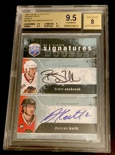 2007-08 Be a Player Hockey Signatures Double Bent Seabrook & Duncan Keith Gem MT
