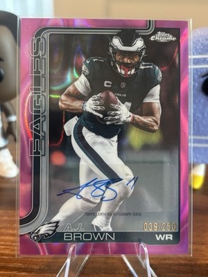 2025 Topps Chrome - Autographs A.J. Brown #BA-AB Pink Lava Refractor /250 (AU)