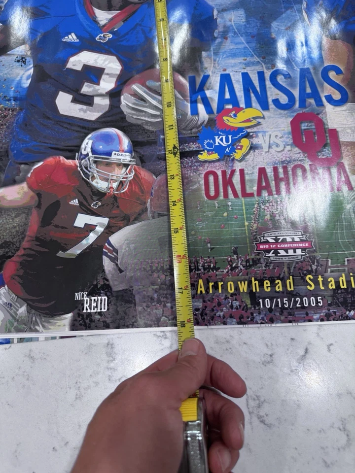VTG 2005 Kansas Jayhawks KU Football Vs Oklahoma Arrowhead Poster BH - Image 3 of 3