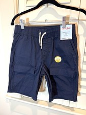 Cat  Jack Navy Blue Boys Cargo Shorts Uniform Vacation NWT Comfort L 10/12