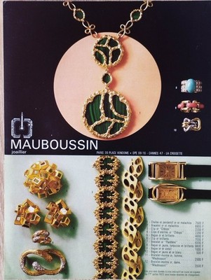 1960 MAUBOUSSIN Jewelry Luxury Gold Diamand Vintage PRINT AD 3 .