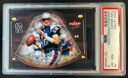 2004 Fleer Ultra Tom Brady Gridiron Producers #6 GP Patriots PSA 8
