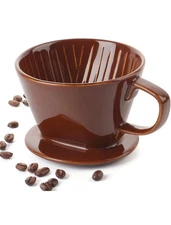DOWAN Pour over Coffee Dripper, Non Electric Pour over Coffee Maker Porcelain S