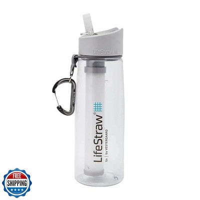 LifeStraw Go Water Filter Bottle with 2-Stage Integrated Filter Straw for Hik...
