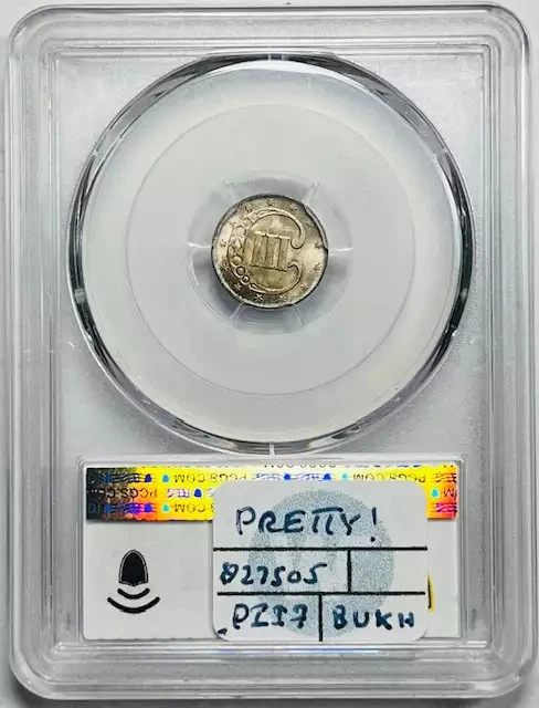 1852 P Silver Three Cent Pieces - Trimes PCGS MS-66+ Plus CAC Pretty! - Image 2 of 3