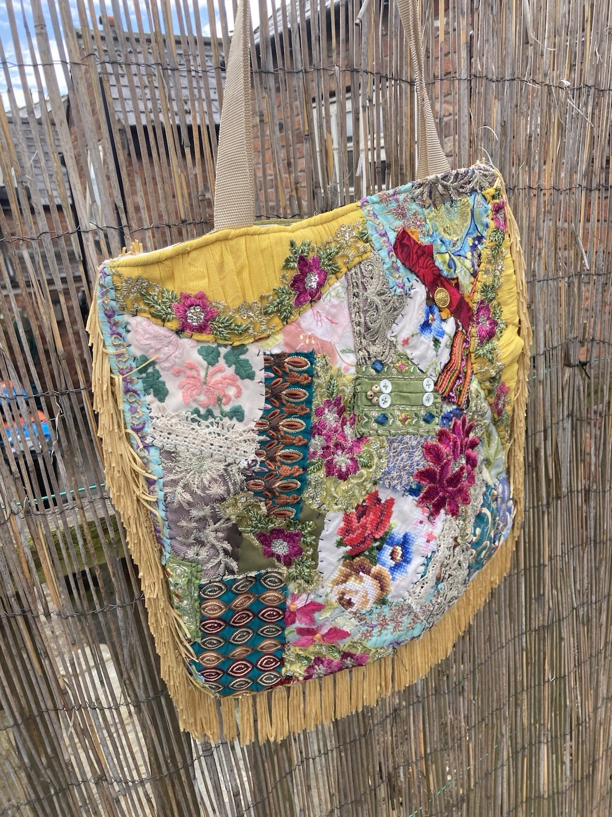 Bag Patchwork Hippy Boho Artisan Handmade Tassels… - image 3