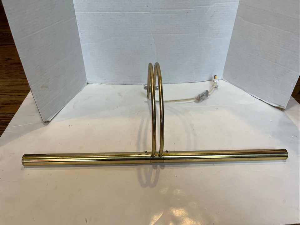 House Of Troy Brass 23”Picture Light Lamp Slim Line Double Arch Arm Modern Style - Image 2 of 4