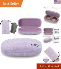 Hard Shell Eyeglasses Cases, Linen Fabrics Protector Sunglasses Case, Large G...