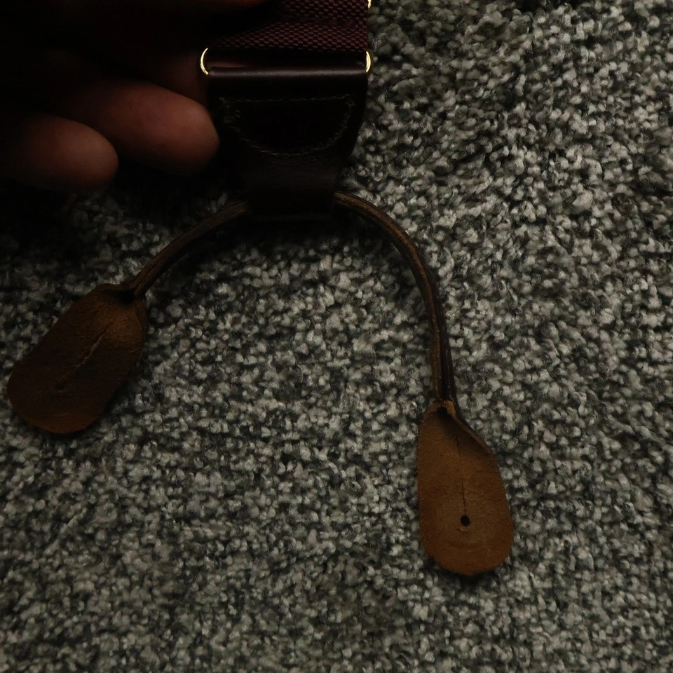 Tirantes Brooks Brothers para hombre de cuero borgoña con botones cierres dorados Inglaterra Foto 3 de 4