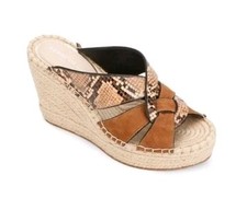Kenneth Cole New York Platform Wedge Sandal Olivia Women Cocoa Beige Size 11