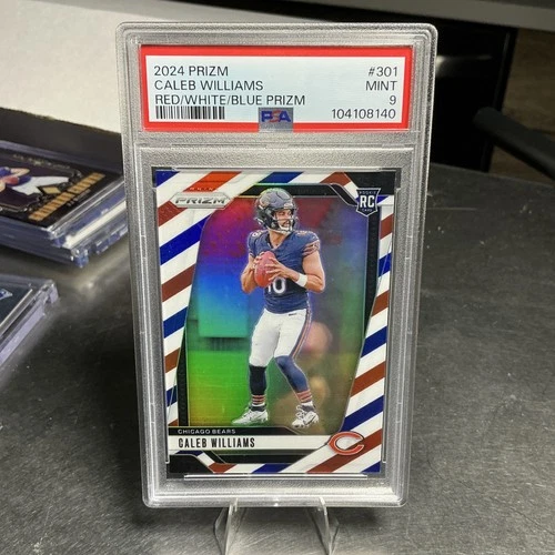 Panini Prizm 2024 Caleb Williams  Red White & Blue Prizm Rookie PSA 9