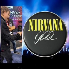 GFA Nirvana Band Drummer  * DALE CROVER * Signed 10" Drumhead EXACT PROOF COA