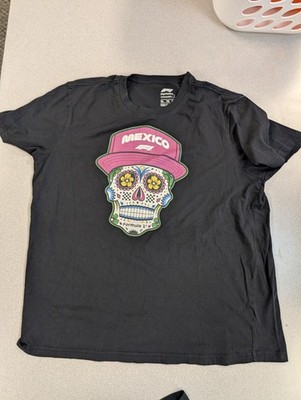 F1 Formula 1 Racing Shirt XL Mexico Skull Dia De Los Muertos