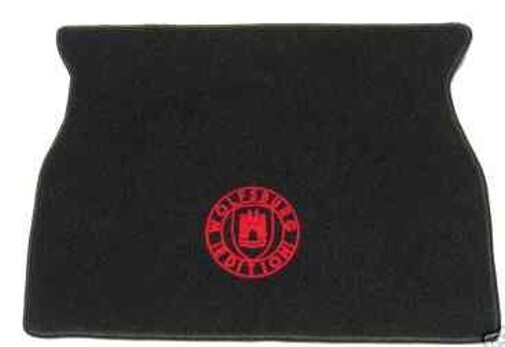 Tapis de coffre en velours pour Volkswagen Golf 1 noir et rouge finition bordure