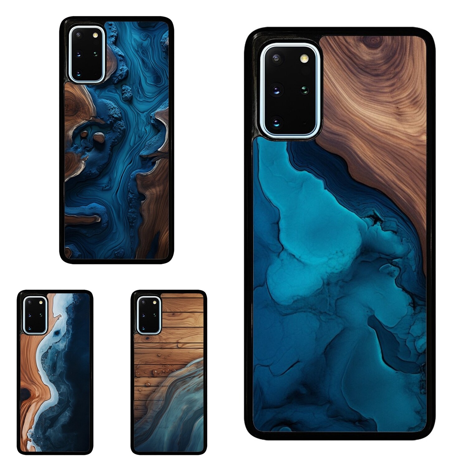 half wood blue resin Anti scratch Cover For Samsung S25 S24 S23 FE Ultra a15 a16