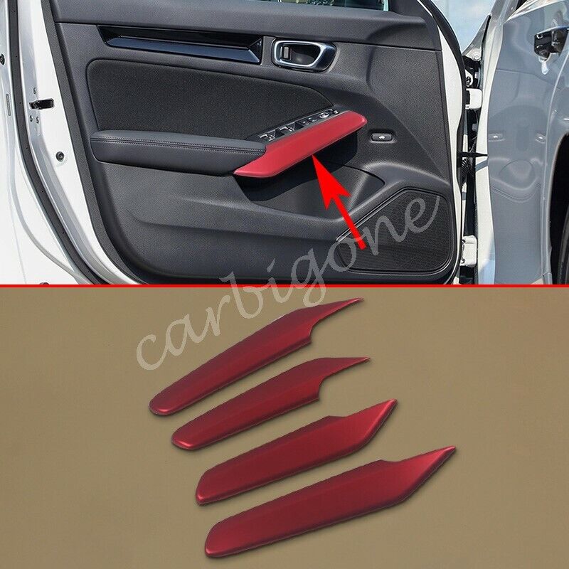 Matte Red Window Switch 5% OFF Side Trims For Honda Cover 2022-2023 Clearance SALE Limited time Accessories Civic