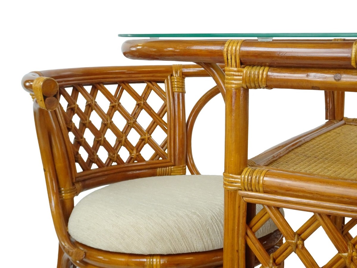 Mesa De Centro De Exterior En Mimbre Color Miel