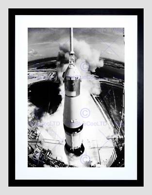 SPACE ROCKET LAUNCH SATURN V APOLLO 11 VIEW THRUST BLAST LIFT OFF PRINT B12X7766