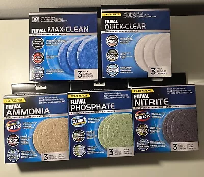 NEW Fluval FX4/FX5/FX6 Nitrite, Ammonia, Phosphate, Max-clean, & Quick Clear Pak