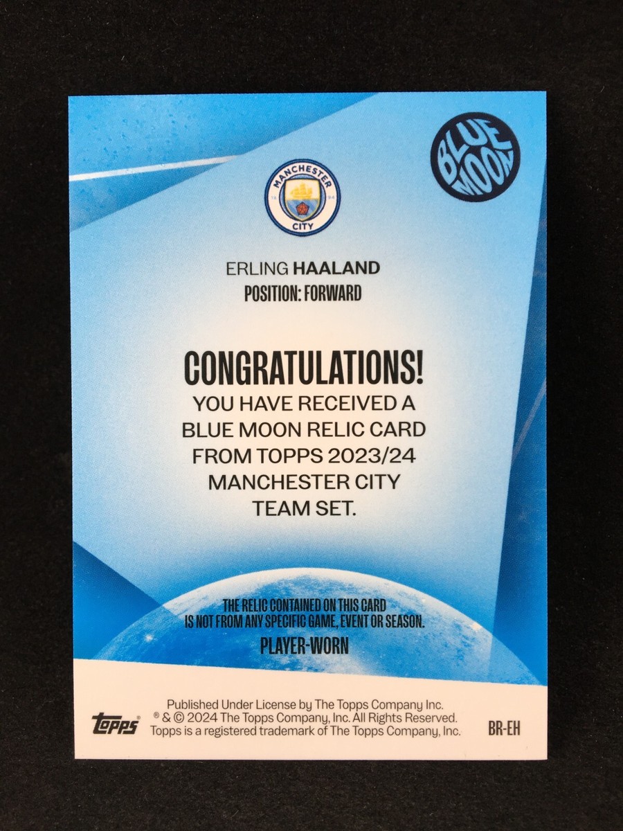 Erling Haaland 2023-24 Topps Manchester City FC Team Set BLUE MOON