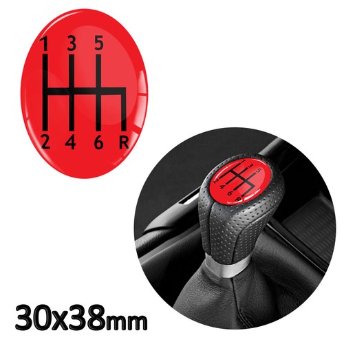 1 x GEAR KNOB SHIFT PATTERN LEVER STICKER 3D EMBLEM STICK BADGE 6 SPEED