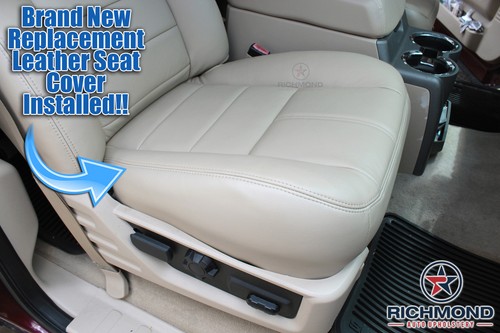 2008-2010 Ford F250 F350 Lariat -Passenger Side Bottom Leather Seat Cover TAN - Picture 9 of 12