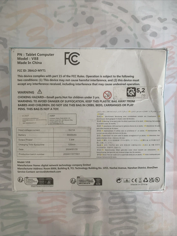 7inch Kids Tablet Educational Tablet for Kids 64GB Android 9 WiFi Google Play - Image 3 of 4