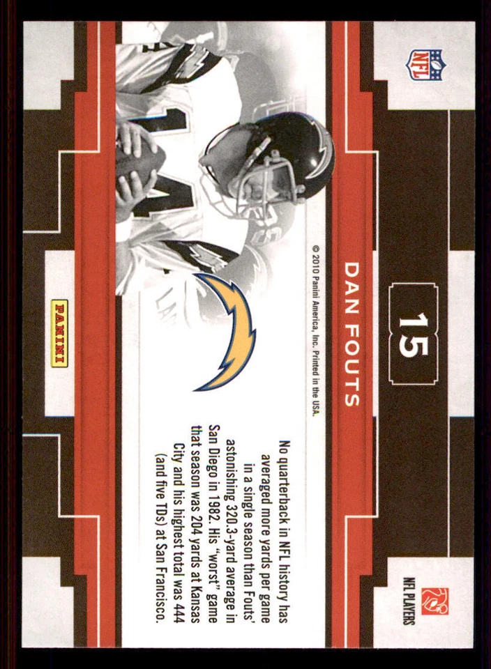 2010 Panini Threads Century Legends #15 Dan Fouts - Image 2 of 2