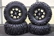 SUZUKI KING QUAD 750 26" QUADKING ATV TIRE & COBRA BLK WHEEL KIT IRS1CA BIGGHORN