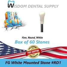 60 Pcs FG 1.60mm White Mounted Stone, Fine, Round #106-107