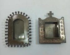 Set of 2 PUNCHED TIN NICHOS handmade mexican folk art southwester wholesale lot