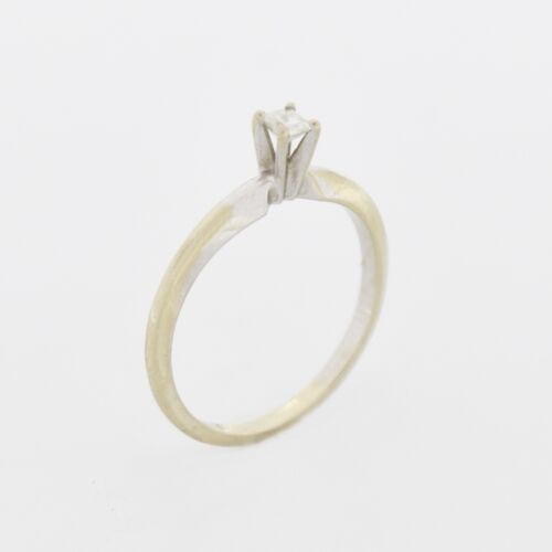 14k White Gold Estate Diamond Engagement Ring Sz 5 - image 1