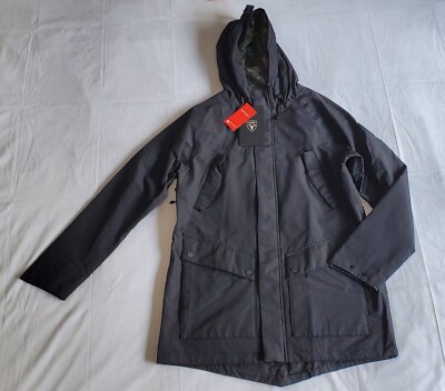 $495 NWT NIBIS WELDON COTTON NYLON BLACK RAIN COAT JACKET MEN SIZEMEDIUM
