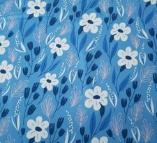 P&B Textiles The Meadow Lane BTY The Tiny Garden Floral Off-White Pink Blue