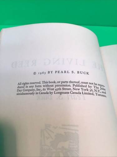 The Living Reed: A Novel Of Korea 1963 Hardcover by Pearl S. Buck - Picture 5 of 5