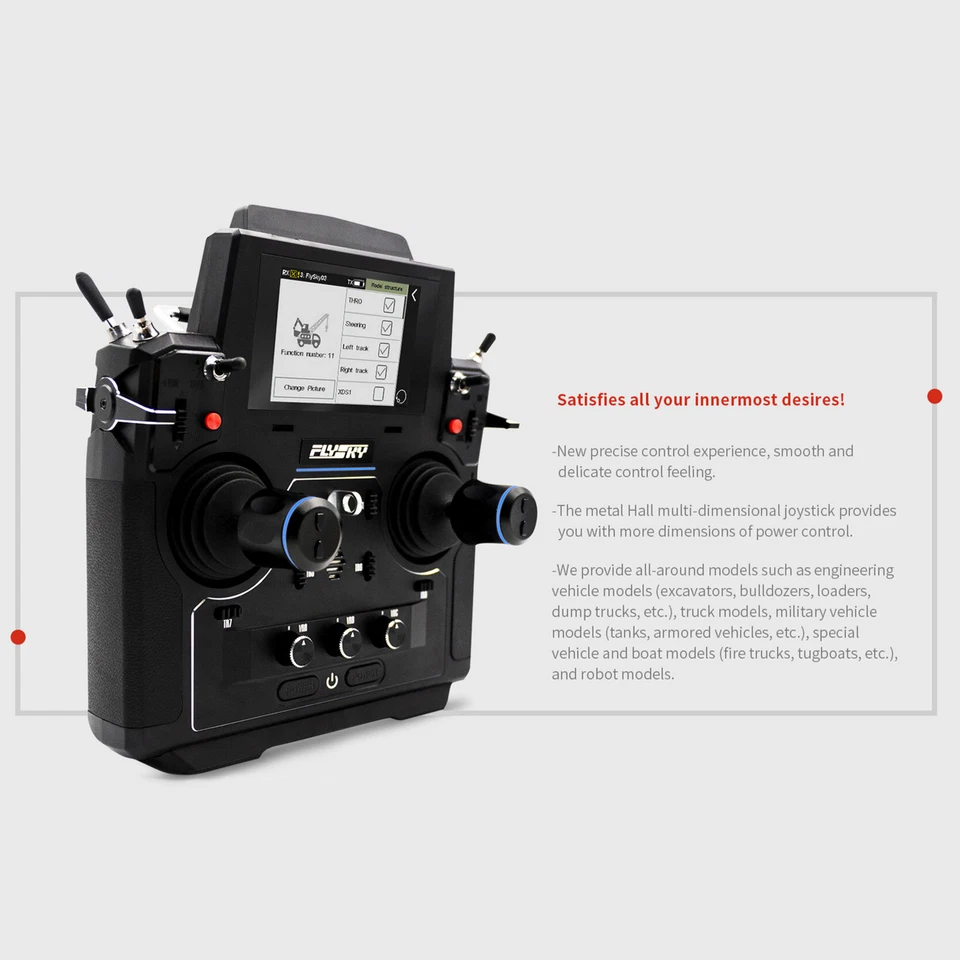 Flysky PL18 EV Paladin 2.4G 18CH 5D Hall Sensor Gimbals Transmitter 3.5inch TFT - Image 4 of 4