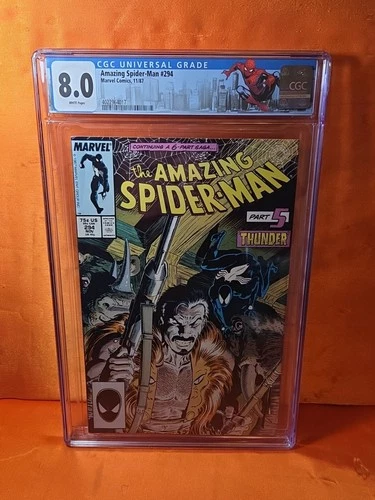 AMAZING SPIDER-MAN 294 CGC 8.0  1987! DEATH OF KRAVEN THE HUNTER! LAST HUNT