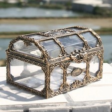 1Plastic Transparent Pirate Treasure Box Crystal Gem Jewelry Box Storage