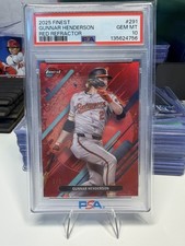 2025 Topps Finest Gunnar Henderson Red Refractor /3 RARE Variation PSA 10 Gem 