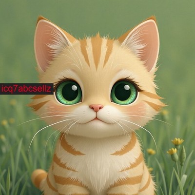 Digital Image  -Photo Wallpaper Background Desktop-  Kawaii Cat in Field