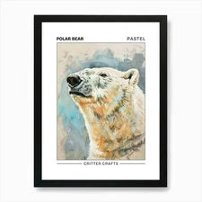Polar Bear Pastel Watercolour 1 Pos Framed Wall Art Poster Canvas Print Picture