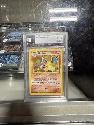 1999 Pokemon Charizard Base Set #4/102 Holo Unlimited Rare BGS 7.5 Near Mint
