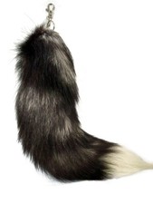 Alpertie Fluffy Real Fox Fur Tail Keychain Tassel Bag Cosplay Toy Handbag Access