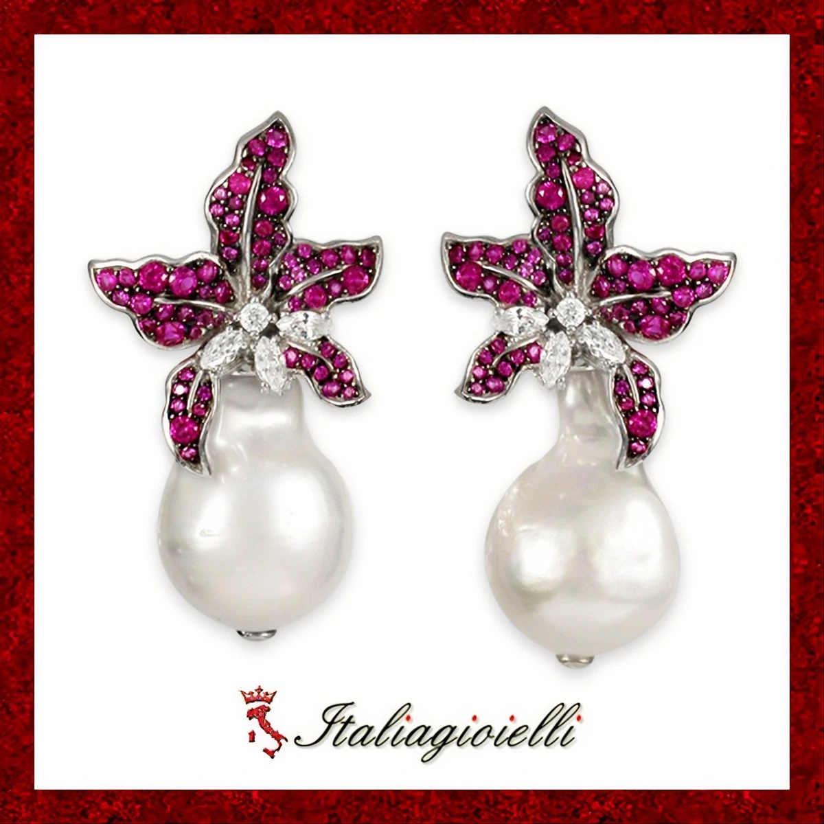 ChicSilver Orecchini A Lobo In Argento 925 Con Pietre Di Nascita – Forma Rotonda – Rubino – Confezione Regalo Inclusa – Gioielli Portafortuna
