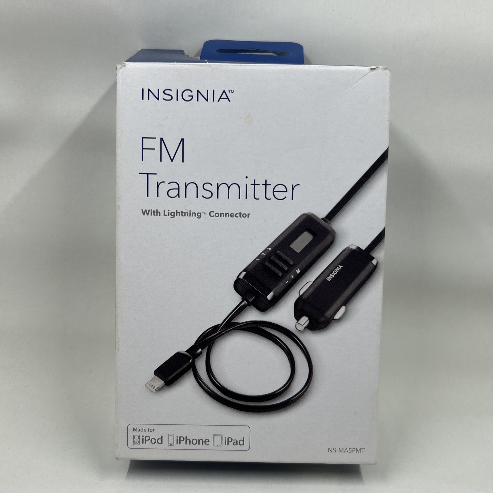 Insignia FM Transmitter Lightning Connector NS-MA5FMT iPhone 5&ndash;6 Car Audio